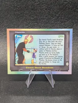 NM SILVER FOIL PIKACHU EP14 ELECTRIC SHOCK POKEMON TOPPS SERIES 2 BLUE 2000 - Image 2