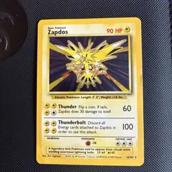 1999 Pokemon Base Unlimited #16 Zapdos HOLO RARE - Image 1