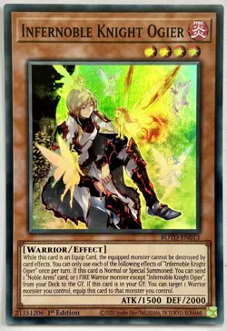 ROTD-EN013 Infernoble Knight Ogier - Super Rare 1st Edition Near Mint YuGiOh - Image 1