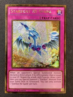 Yu-Gi-Oh TCG #PGL2-EN020 Stardust Re-Spark 1st Edition Gold Secret Rare MP - Image 1