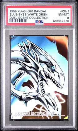Yu-Gi-Oh! 1999 Japanese Bandai Duel Scene BLUE-EYES WHITE DRAGON #08-1 PSA 8 - Image 1