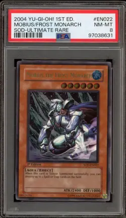 Yu-Gi-Oh! Mobius The Frost Monarch 1st Edition Ultimate Rare SOD-EN022 PSA 8 - Image 1