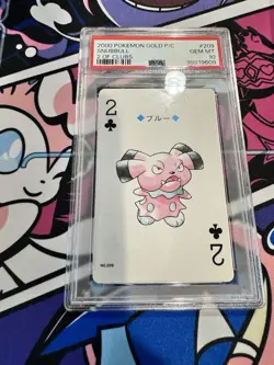 2000 POKEMON GOLD VERSION PLAYING CARDS 209 SNUBBULL 2 OF CLUBS PSA10 POP2 - Image 3
