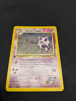 Pokemon Sabrina's Gengar 1st Edition Rare Card 14/132 Gym Heroes - Image 3