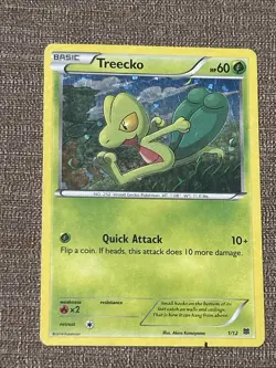 Treecko 1/12 2015 Pokemon TCG Card McDonald's Promos Holo Moderately Played MP - Image 1