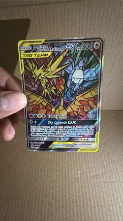 Pokemon TCG Moltres Zapdos Articuno GX SM210 Hidden Fate Promo Card NM Condition - Image 3