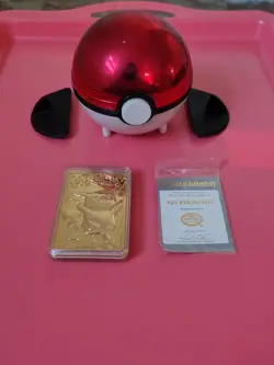 Pokemon Pikachu 23K Gold-Plated Card with Pokemon Ball and Certificate - Image 1