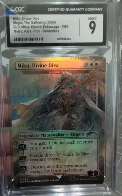 MTG Graded CGC 9 Mint: MIKU DIVINE DIVA (Secret Lair Elspeth BORDERLESS FOIL) - Image 4