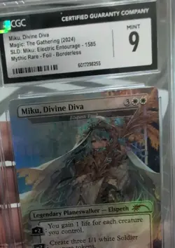MTG Graded CGC 9 Mint: MIKU DIVINE DIVA (Secret Lair Elspeth BORDERLESS FOIL) - Image 5