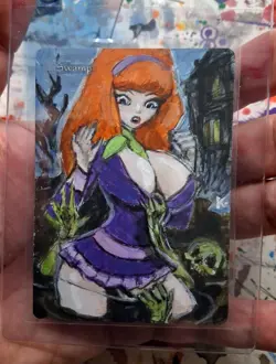 Altered Mtg Hand Painted Swamp One Of A Kind - Image 2