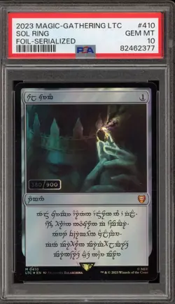 Magic MTG Sol Ring the Lord of the Rings Serialized 380/900 Foil #410 PSA 10 - Image 1