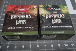 Lot of 2: MTG BROTHER'S WAR PreRelease kit (Urza & Mishra) *unopened* #CCG - Image 1