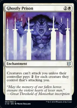 MTG Ghostly Prison, Commander 2019, Heavily Played, English - Image 1