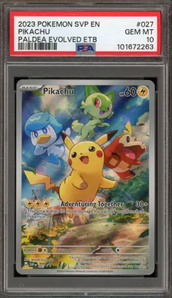 Pokemon Pikachu Paldea Evolved ETB Promo SVP EN 027 PSA 10 Gem Mint - Image 1