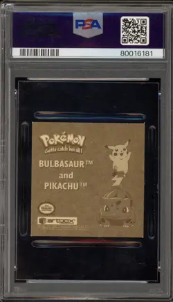 Pokemon Bulbasaur/Pikachu Stickers Series 1 Gold Stickers #G11 PSA 9 Mint - Image 2