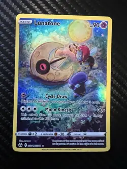 Pokemon TCG Lunatone Crown Zenith: Galarian Gallery GG11/GG70 Full Art Holo NM - Image 1