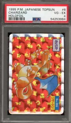 Pokemon Topsun Charizard Japanese Holofoil #6 PSA 4 - Image 1