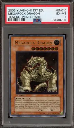 Yu-Gi-Oh! Megarock 1st Edition Ultimate Rare TLM-EM015 PSA 6 - Image 1