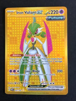 Iron Valiant ex 261/182 - Paradox Rift Gold Secret Rare - NM Pokemon Card - Image 1