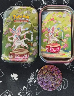 Prismatic Evolution Sylveon Eeveelution Pokemon Card Game Tin TCG NO CARDS - Image 1