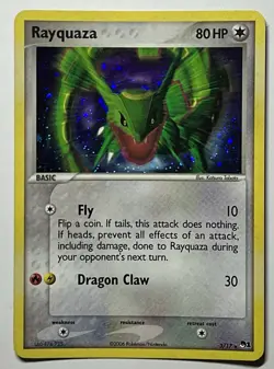 Rayquaza 3/17 (HP/BENT) Cosmos Holo Pop Series 1 2006 Pokemon Card - Image 1