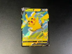 Pikachu V Celebrations Black Star SWSH143 Promo Pokemon Card NM - Image 1