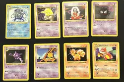 Pokemon TCG Base Set Shadowless Lot of 8 Cards MP-HP 1st Edition Poliwhirl - Image 1