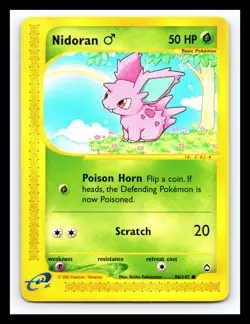 💥 Nidoran # 96/147 - AQUAPOLIS - Pokemon 2002 Vintage Card - Non Holo Foil - Image 1