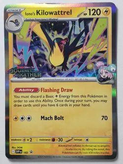 PRERELEASE Iono's Kilowattrel SVP182 STAMPED PROMO Journey Together Pokemon Card - Image 1
