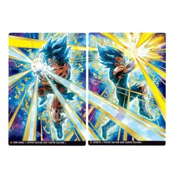 Y1390 Son Goku & Vegeta Blue SR Holo Japanese Dragon Ball Itajaga Vol.7 Cards - Image 1