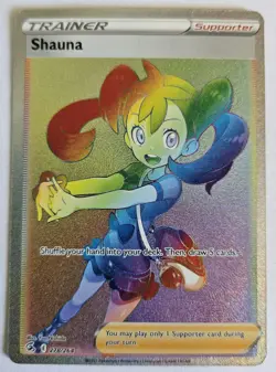 Shauna 278/264 Sword & Shield Fusion Strike Secret Rare Pokemon Card Crease - Image 1