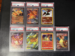 7 PSA Graded Pokemon Charizard cards, VMAX 261 , V 260, Cracked Ice 25, Ex 183 + - Image 1