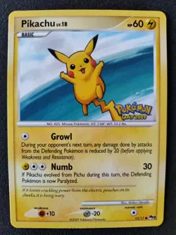 Pokemon Pikachu Pokemon Day 2009 Promo Pop Series 9 15/17 NM/MINT Card - Image 1