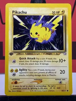 Pikachu 70/111 Neo Genesis 1st Edition Regular Pokemon Card LP - Image 3