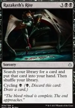 MTG Razaketh's Rite - Foil, Hour of Devastation, Lightly Played, English - Image 1