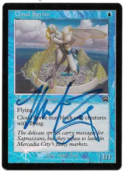 MTG M:tG MERCADIAN MASQUES Cloud Sprite FOIL - SIGNED by Mark Zug! - Image 1