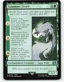 Summon: Fenrir Final Fantasy Foil MTG 0203 - Image 1