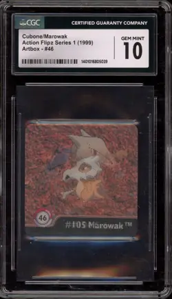 Pokemon Cubone/Marowak Artbox Action Flipz Series 1 #46 CGC 10 Gem Mint - Image 1