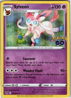 Sylveon Holo Rare Pokemon GO 035/078 NM - Image 1