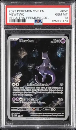 2023 POKEMON SVP EN-SV BLACK STAR PROMO 151 ULTRA-PREM COLL #052 MEWTWO PSA 10 - Image 1