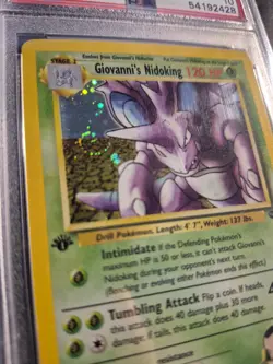 1st Edition 2000 Pokemon Gym Challenge 7/132 Giovanni's Nidoking Holo PSA GEM 10 - Image 2