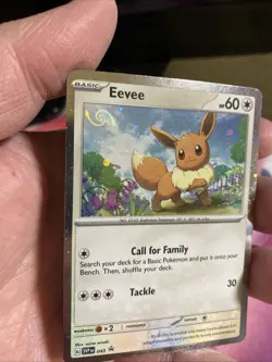 🌀 Pokemon SVP 043 - Black Star Promo Eevee Cosmos Holo - HD Galaxy Swirl 🌀 - Image 1