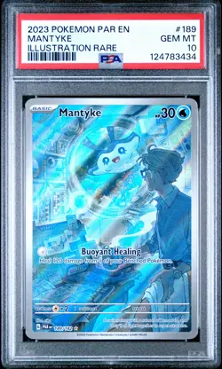 2023 POKEMON PAR EN-PARADOX RIFT ILLUSTRATION RARE #189 MANTYKE PSA 10 - Image 1