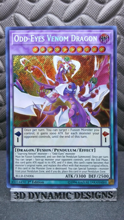| Yugioh Odd-Eyes Venom Dragon BLLR-EN006 1st Edition Secret Rare NM/M 🔥 | - Image 1