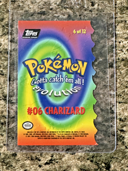 1999 Topps Charizard Pokemon #6/12 Die-Cut Evolution Card - Image 2
