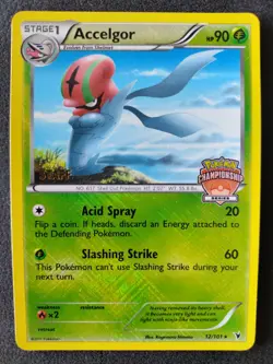 Pokemon Accelgor Staff Stamp Championship Series Promo 12/101 NM Card - Image 1