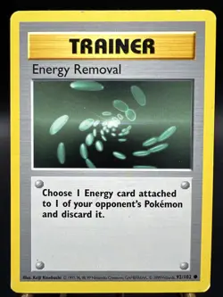 Pokemon Card Energy Removal Shadowless Base Set 1st Edition Common 92/102 NM - Image 1