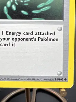 Pokemon Card Energy Removal Shadowless Base Set 1st Edition Common 92/102 NM - Image 4