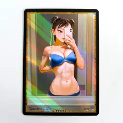 CHUN LI Waifu Anime Card LIMITED 1/1 Custom TCG Holo Goddess Story ACG T11742 - Image 1