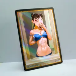 CHUN LI Waifu Anime Card LIMITED 1/1 Custom TCG Holo Goddess Story ACG T11742 - Image 2